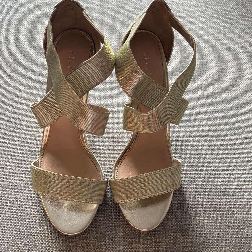 Kelly & Katie Gold Strappy Heels
